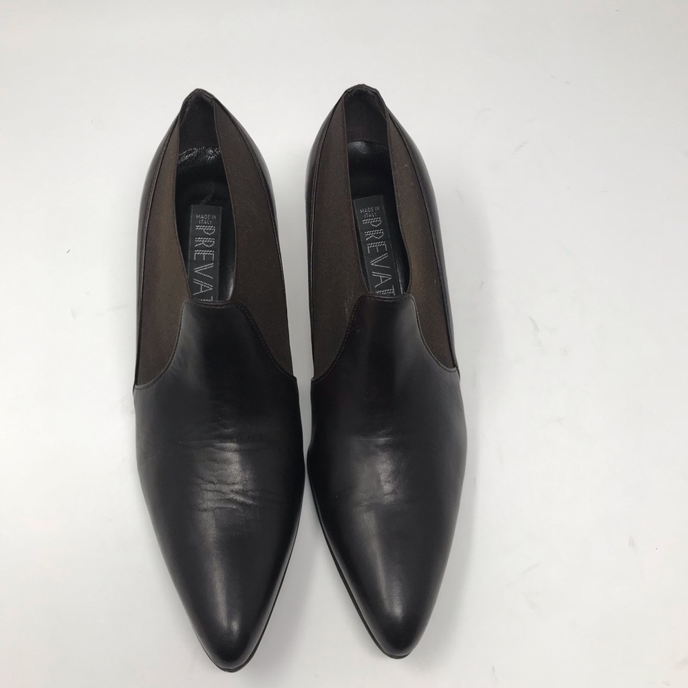 Prevata Black Leather Ankle Booties Slip On 7.5 - Picture 7 of 8